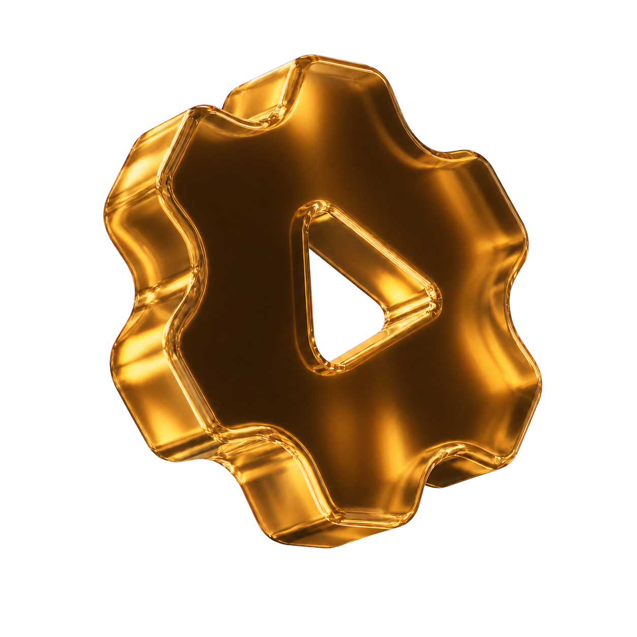 Iridescent 3D automation symbol