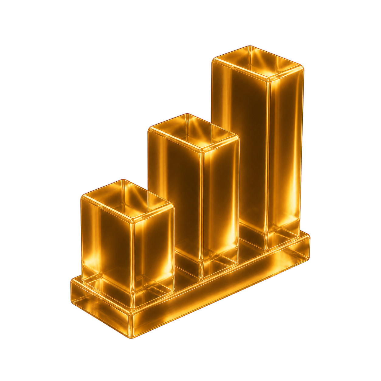 Iridescent 3D growth chart