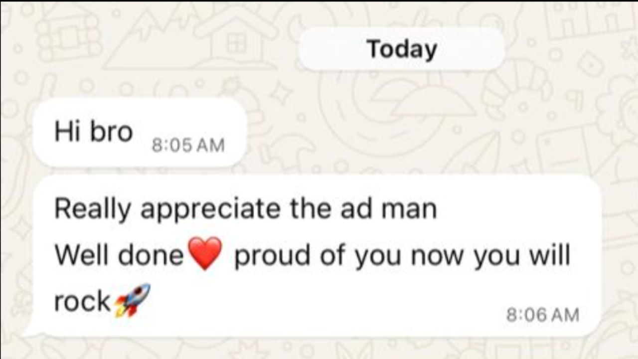 Client appreciation message for an advertisement
